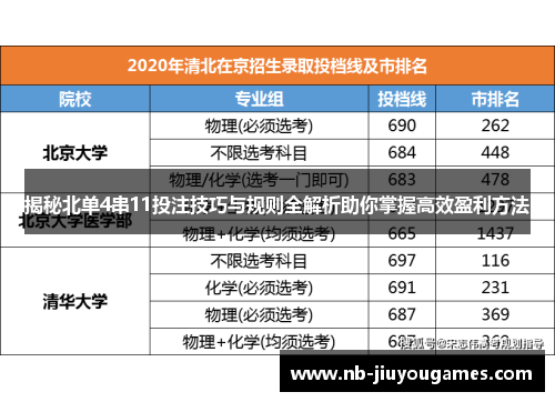 揭秘北单4串11投注技巧与规则全解析助你掌握高效盈利方法